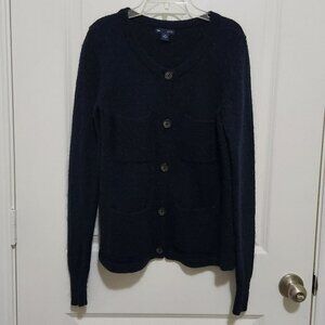 Gap Womens S Cozy Button Up Cardigan Sweater 4 Pocket Longsleeve Dark Academia